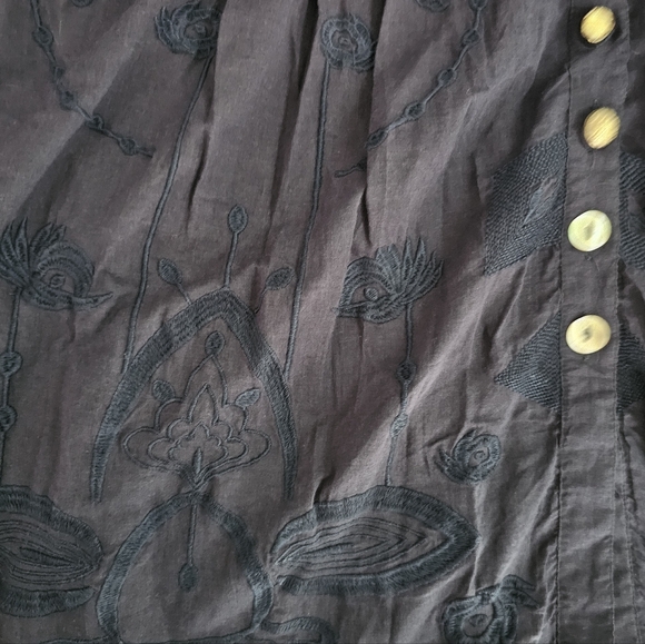 Soft Surroundings Alka Blue Mismatched Button Tunic Shirt Sz PL Costal Grandma - Picture 12 of 16